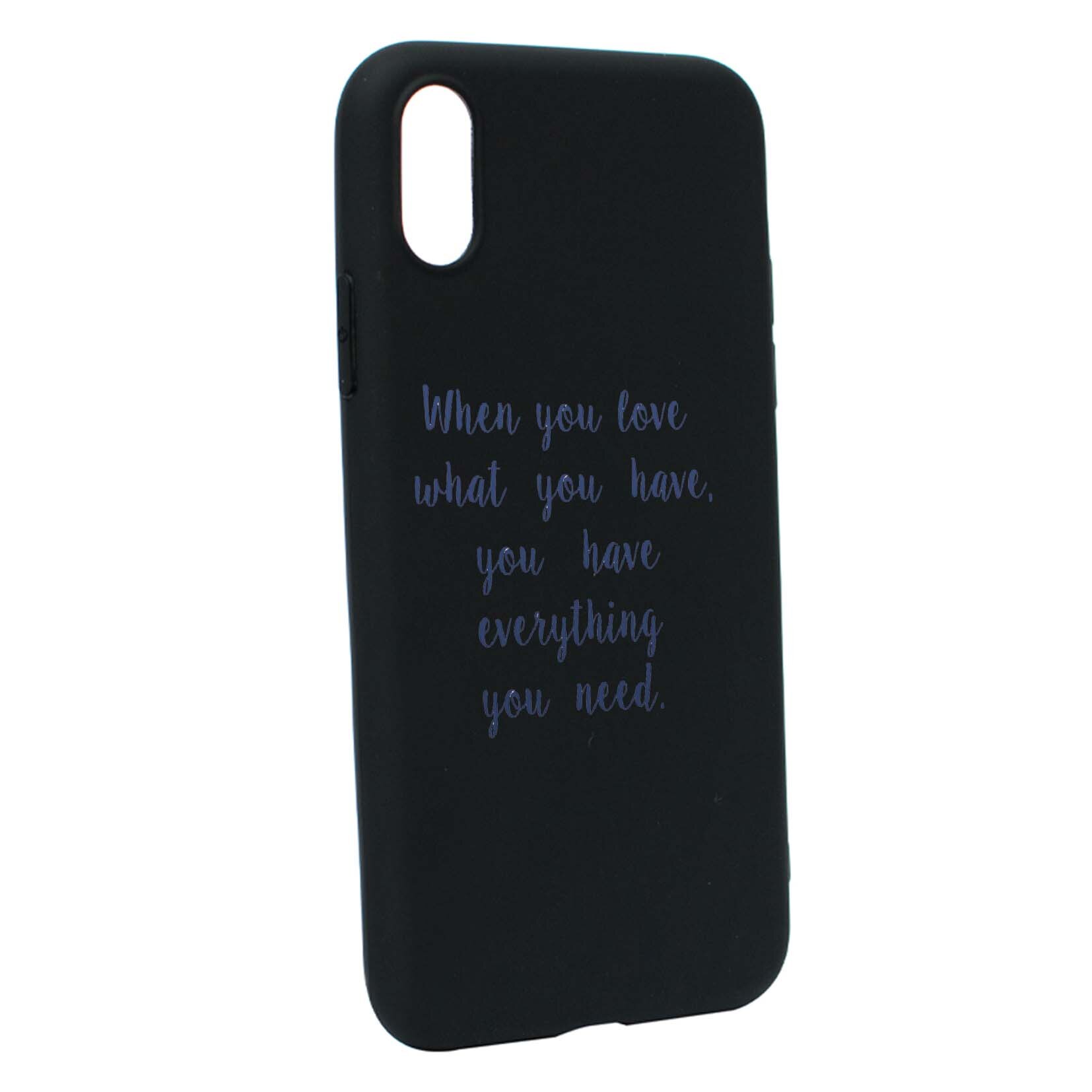 Husa de protectie cu mesaj Love, pentru Apple iPhone XS Max, rezistenta la uzura, anti-alunecare, din silicon Premium, B476
