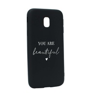 Husa de protectie cu mesaj You Are Beautiful, pentru Samsung Galaxy J7 2018, rezistenta la uzura, anti-alunecare, din silicon Premium, B477