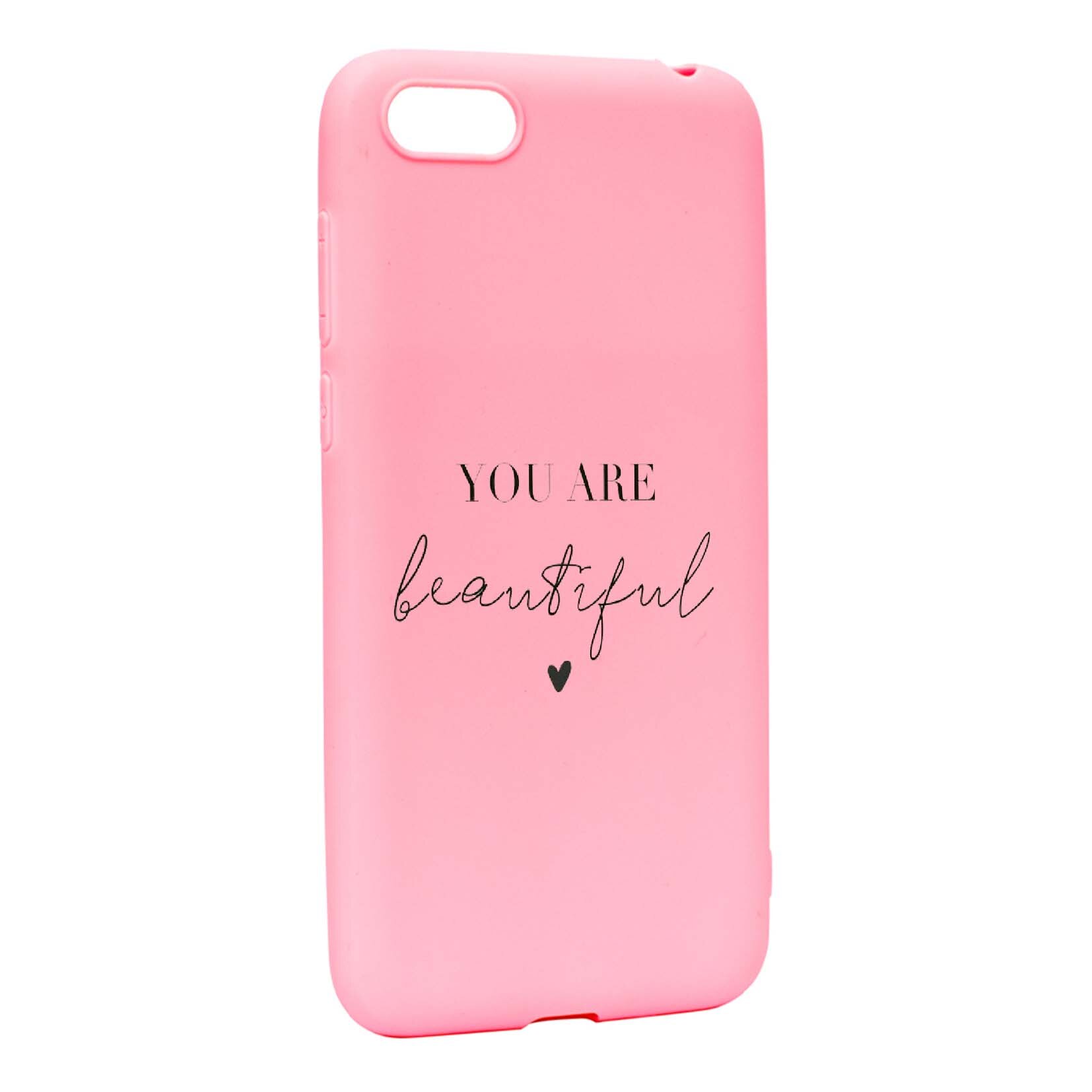 Husa de protectie cu mesaj You Are Beautiful, pentru Apple iPhone 6 / 6S, rezistenta la uzura, anti-alunecare, din silicon Premium, P477