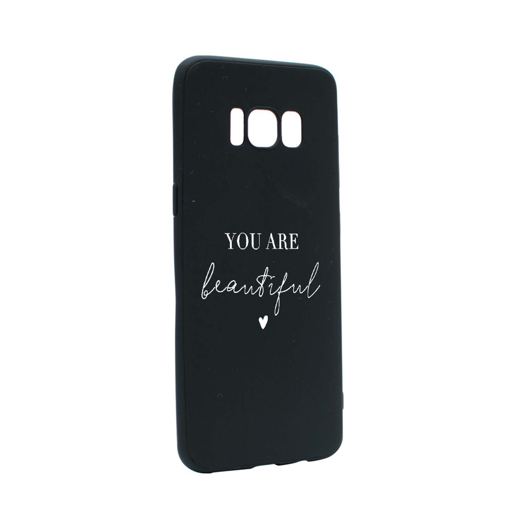 Husa de protectie cu mesaj You Are Beautiful, pentru Samsung Galaxy S8, rezistenta la uzura, anti-alunecare, din silicon Premium, B477