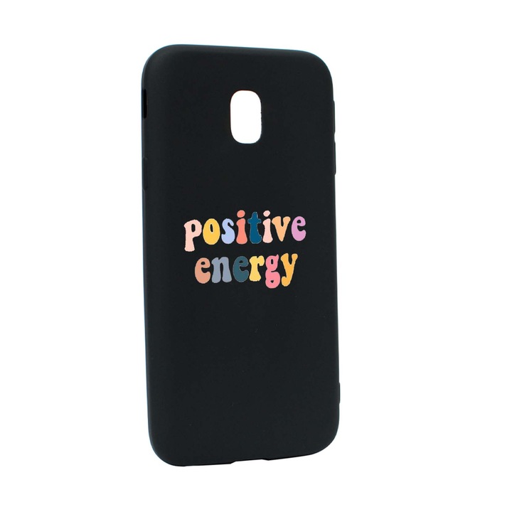 Husa de protectie cu mesaj Positive Energy, pentru Samsung Galaxy J7 2018, rezistenta la uzura, anti-alunecare, din silicon Premium, B479