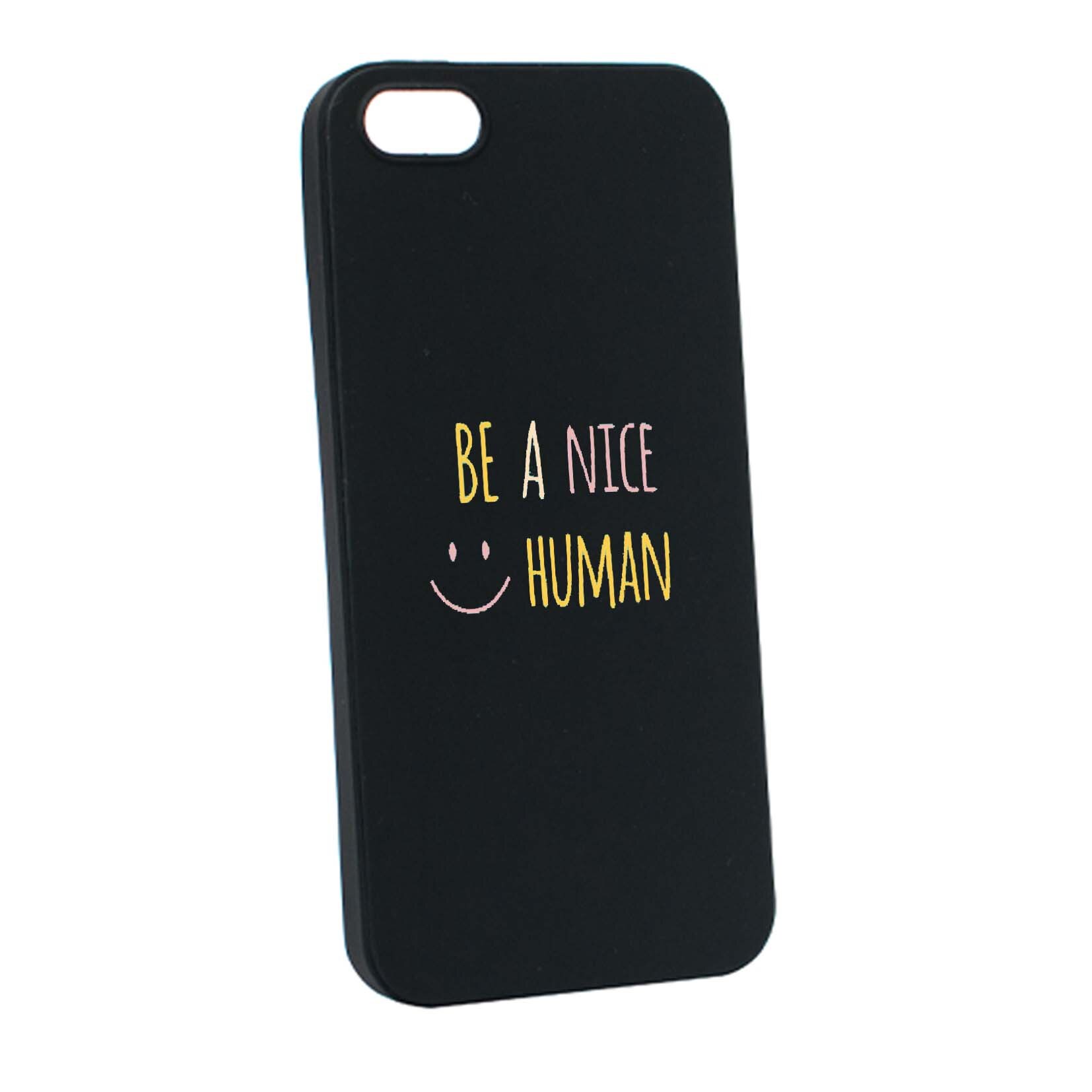 Husa de protectie cu mesaj Human, pentru Apple iPhone SE / 5S / 5, rezistenta la uzura, anti-alunecare, din silicon Premium, B480