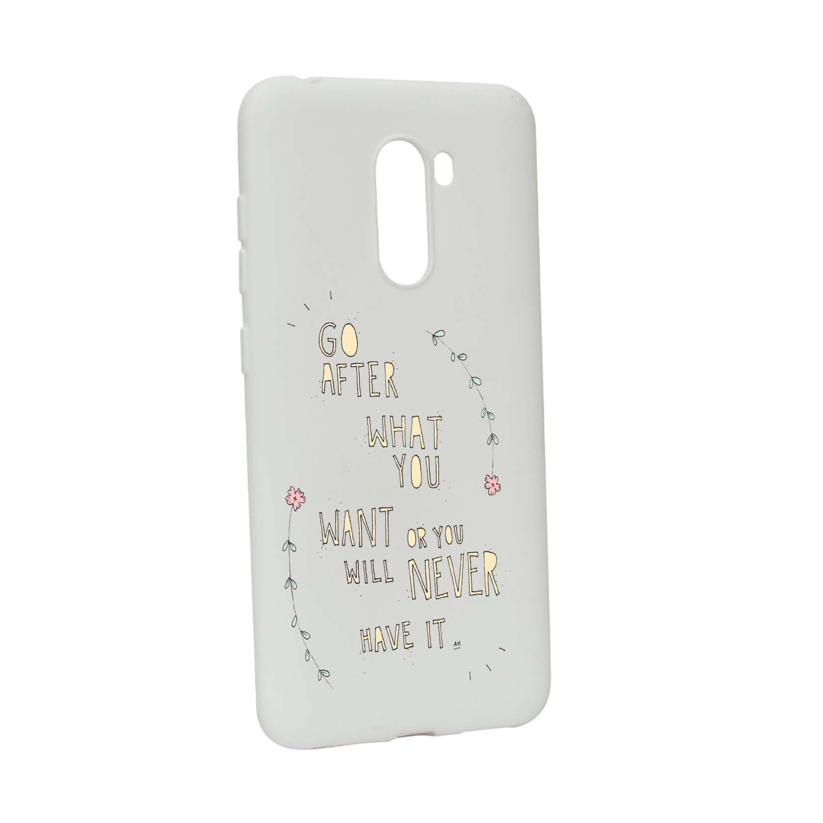 Husa de protectie cu mesaj Be Positive, pentru Xiaomi PocoPhone F1, rezistenta la uzura, anti-alunecare, din silicon Premium, W483