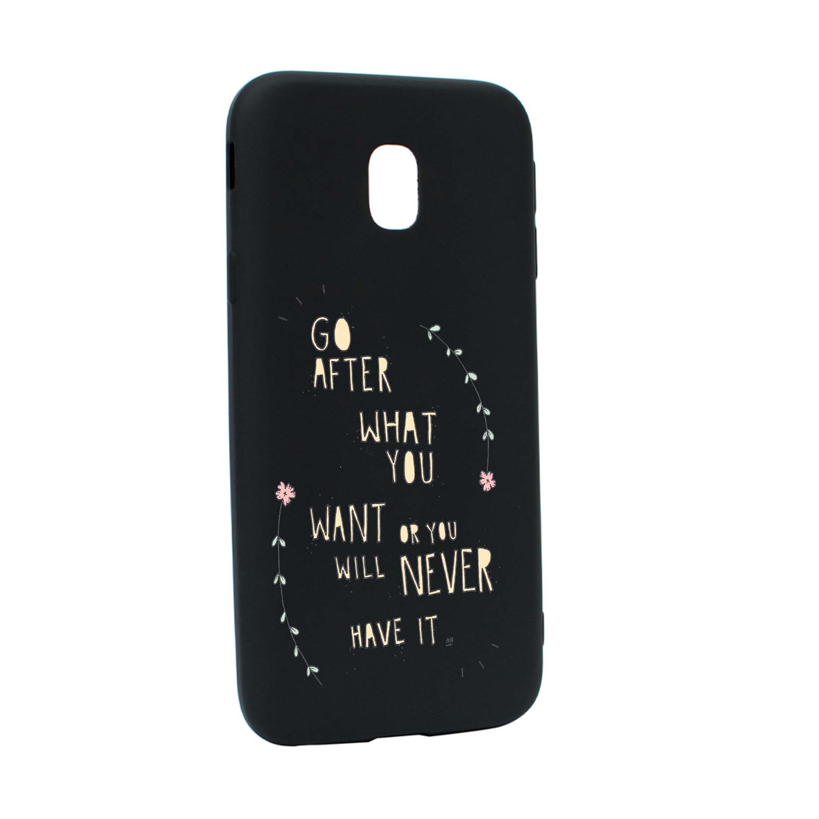 Husa de protectie cu mesaj Be Positive, pentru Samsung Galaxy J7 2017, rezistenta la uzura, anti-alunecare, din silicon Premium, B483