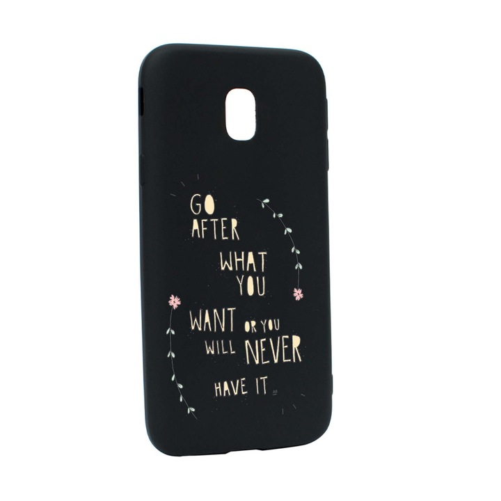 Husa de protectie cu mesaj Be Positive, pentru Samsung Galaxy J7 2018, rezistenta la uzura, anti-alunecare, din silicon Premium, B483