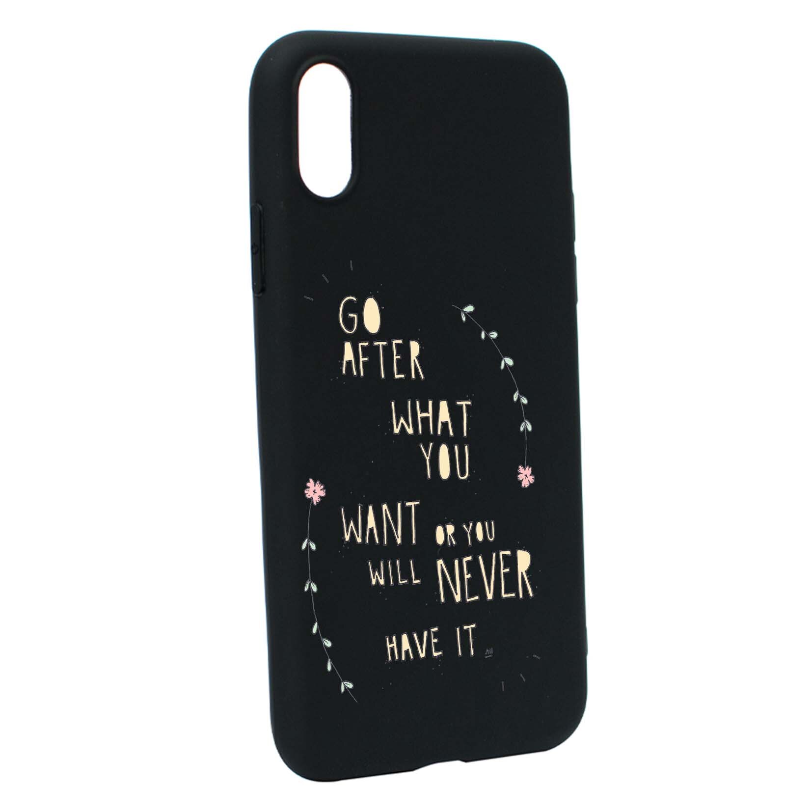 Husa de protectie cu mesaj Be Positive, pentru Apple iPhone XS / X, rezistenta la uzura, anti-alunecare, din silicon Premium, B483