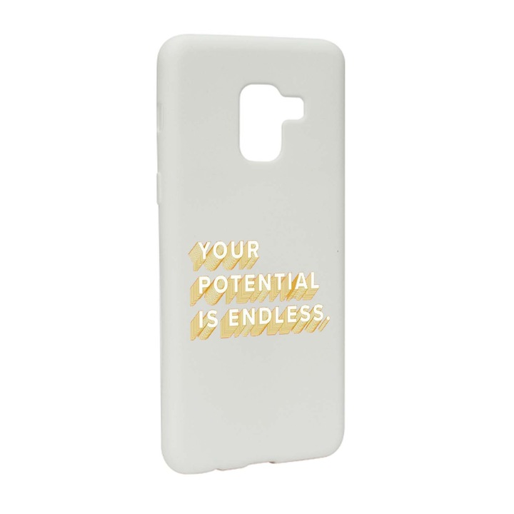 Husa de protectie cu mesaj Endless, pentru Samsung Galaxy A5 2018, rezistenta la uzura, anti-alunecare, din silicon Premium, W484