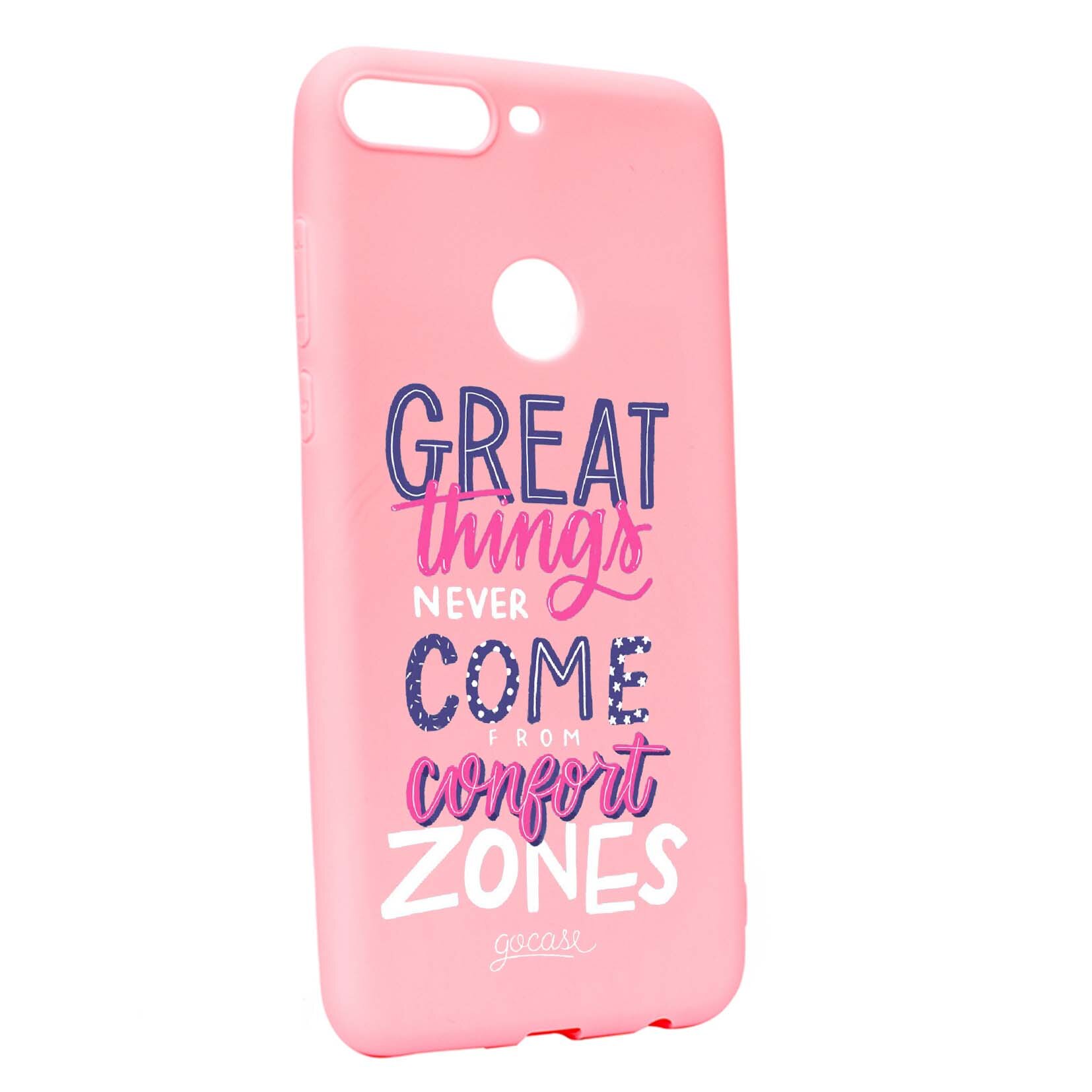 Husa de protectie cu mesaj Great Things, pentru OnePlus 5T, rezistenta la uzura, anti-alunecare, din silicon Premium, P486