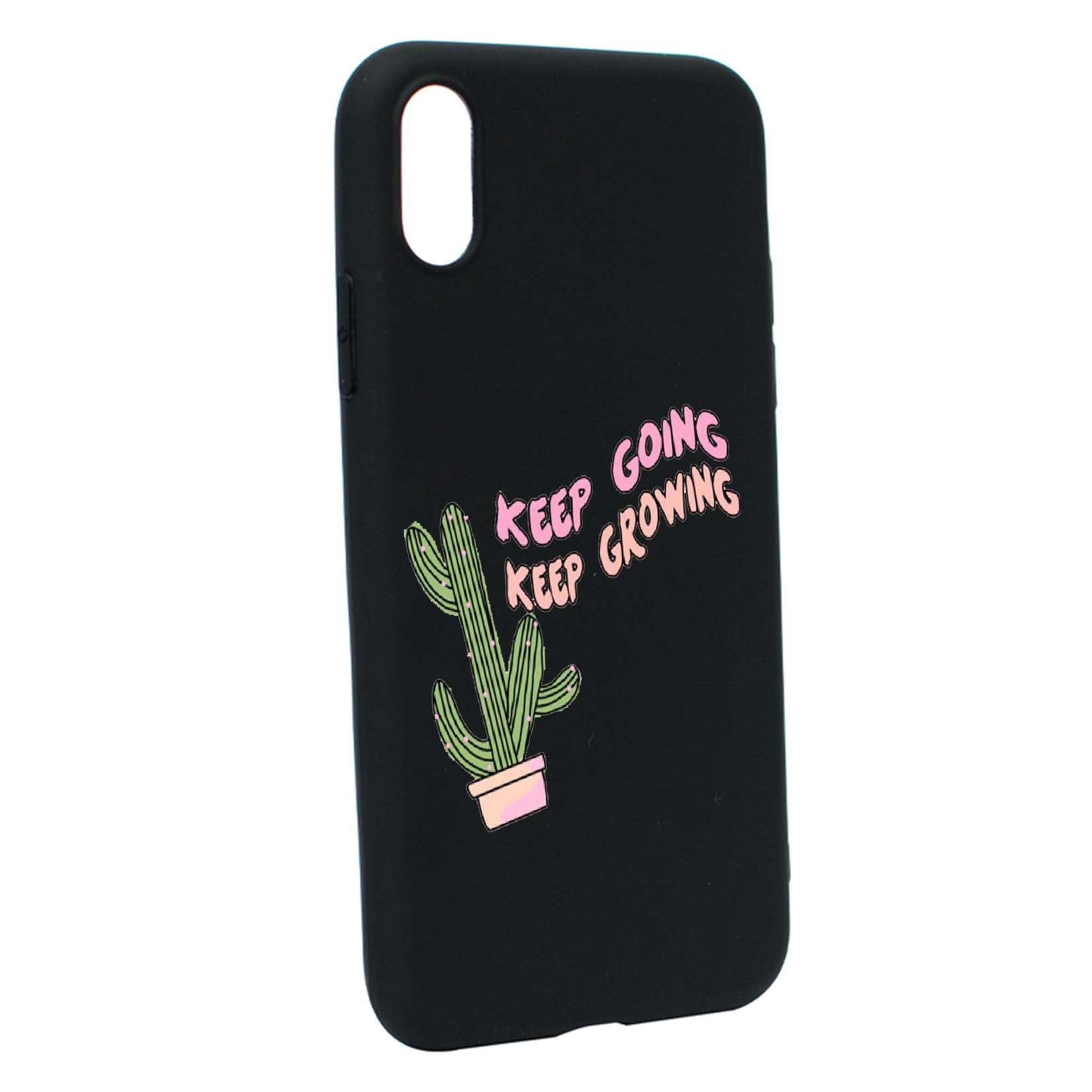 Husa de protectie cu mesaj Keep Going, pentru Apple iPhone XS Max, rezistenta la uzura, anti-alunecare, din silicon Premium, B482