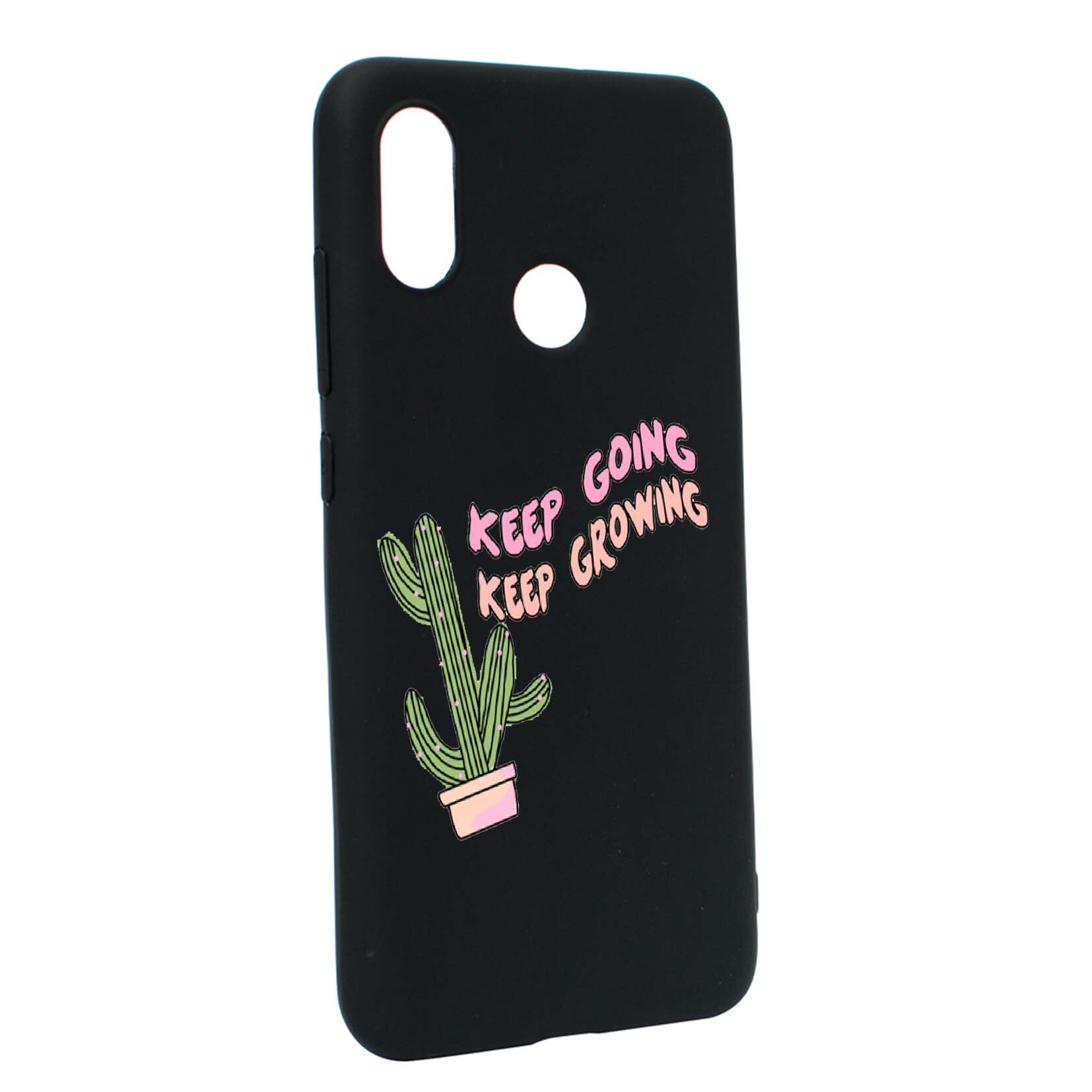 Husa de protectie cu mesaj Keep Going, pentru Xiaomi Mi A2 Lite / Redmi 6 Pro, rezistenta la uzura, anti-alunecare, din silicon Premium, B482