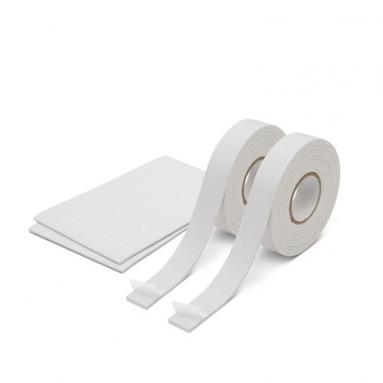 Set banda,etichete dublu-adezive, spumate, 18 mm/2,6m, alb Set banda,etichete dublu-adezive, spumate, 18 mm/2,6m, alb