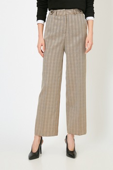 koton pantaloni evazati cu model in carouri si talie inalta maronegrualb imagen 59_0_
0