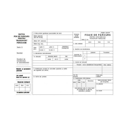 Foaie parcurs persoane EVOffice, FV, A4