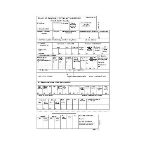 Foaie parcurs marfa EVOffice, A4 FV