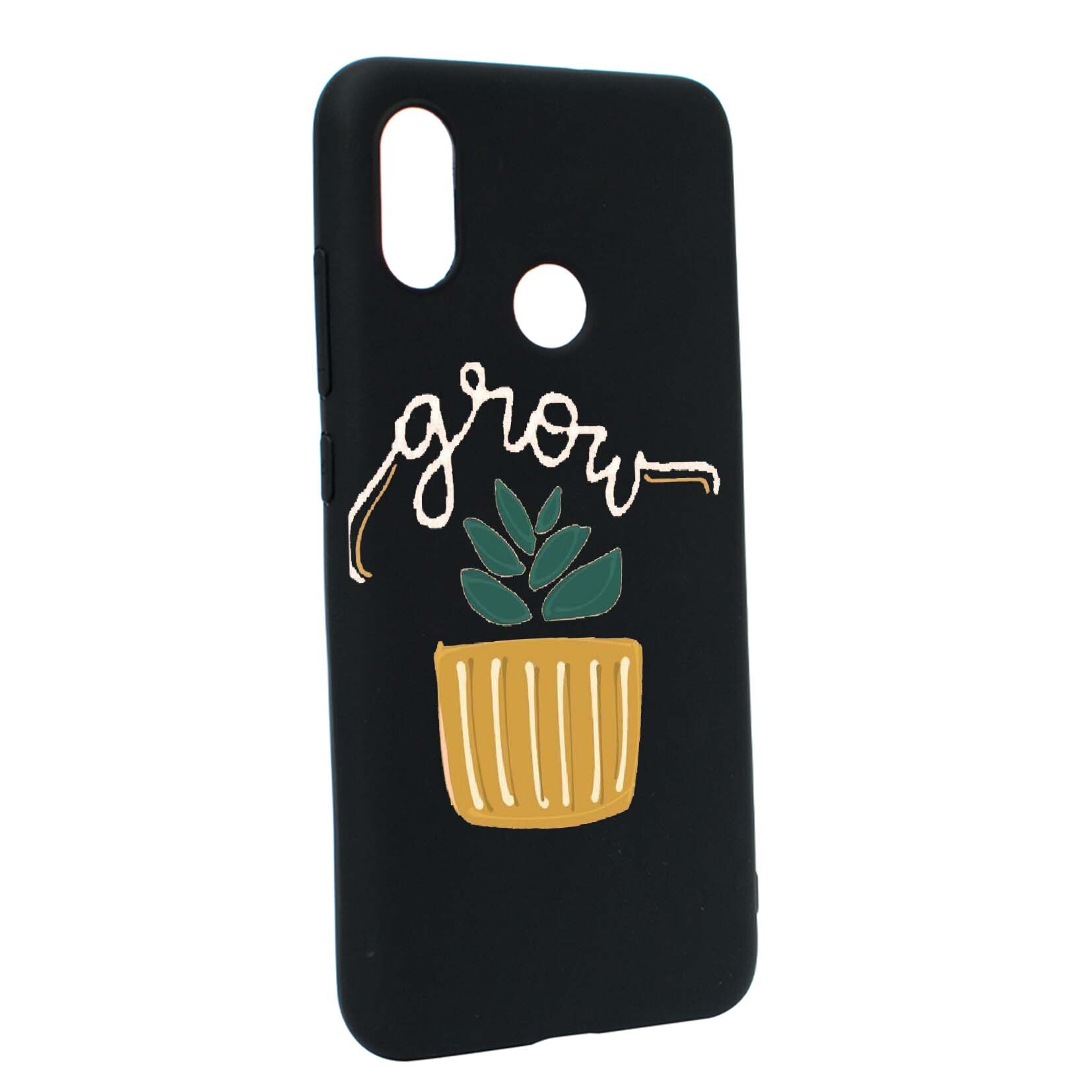 Husa de protectie cu mesaj Grow, pentru Xiaomi Mi A2 Lite / Redmi 6 Pro, rezistenta la uzura, anti-alunecare, din silicon Premium, B490