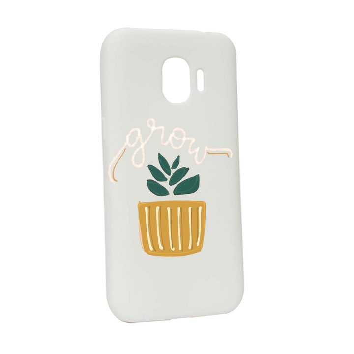 Husa de protectie cu mesaj Grow, pentru Samsung Galaxy J4 2018, rezistenta la uzura, anti-alunecare, din silicon Premium, W490