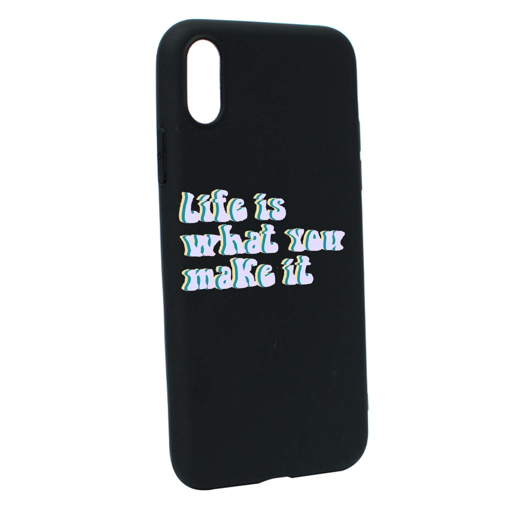 Husa de protectie cu mesaj Life is, pentru Apple iPhone XS Max, rezistenta la uzura, anti-alunecare, din silicon Premium, B491