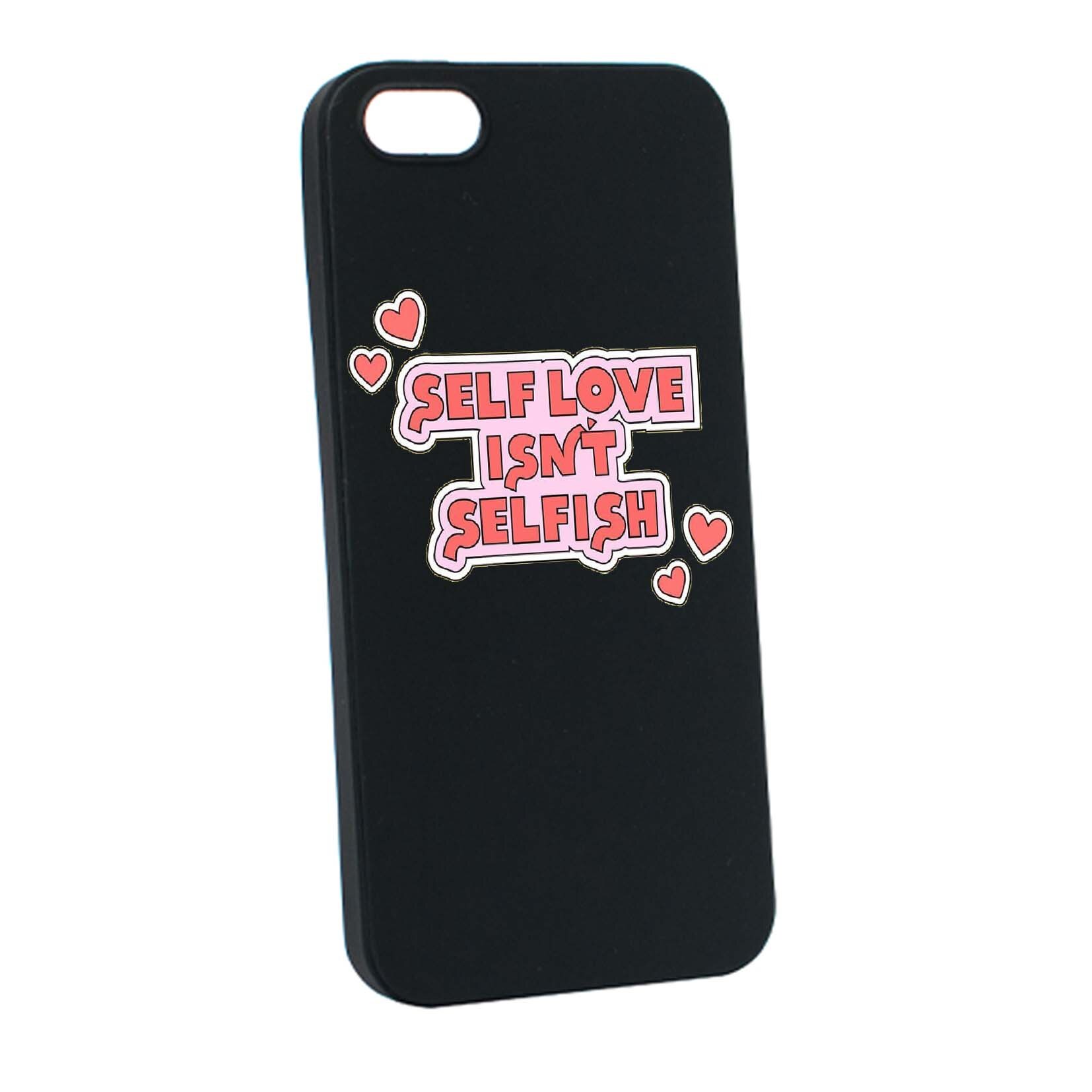 Husa de protectie cu mesaj Self Love, pentru Apple iPhone SE / 5S / 5, rezistenta la uzura, anti-alunecare, din silicon Premium, B493