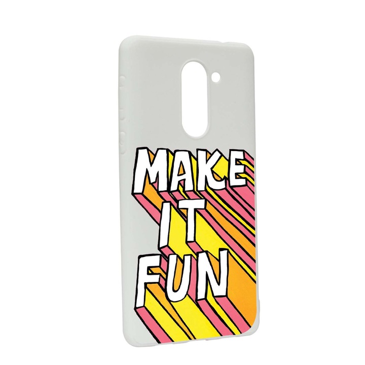 Husa de protectie cu mesaj Make It Fun, pentru Huawei Mate 9 Lite / Honor 6X, rezistenta la uzura, anti-alunecare, din silicon Premium, W494