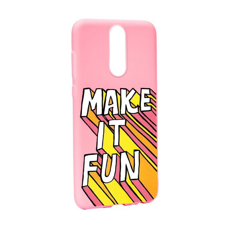Husa de protectie cu mesaj Make It Fun, pentru Xiaomi Redmi Note 4/4X, rezistenta la uzura, anti-alunecare, din silicon Premium, P494