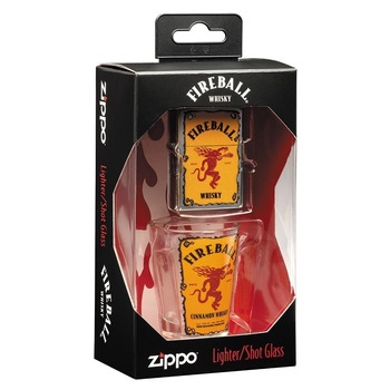 Set cadou bricheta Zippo + pahar shot Fireball 49081 Set cadou bricheta Zippo + pahar shot Fireball 49081