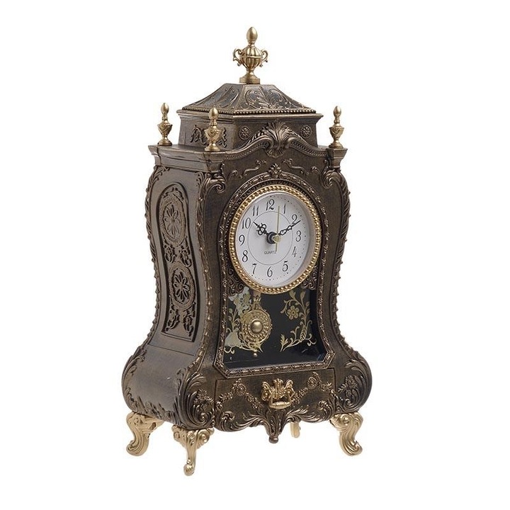 Ceas de masa muzical Brown Gold, plastic, 33 cm x 16.5 cm x 9 cm