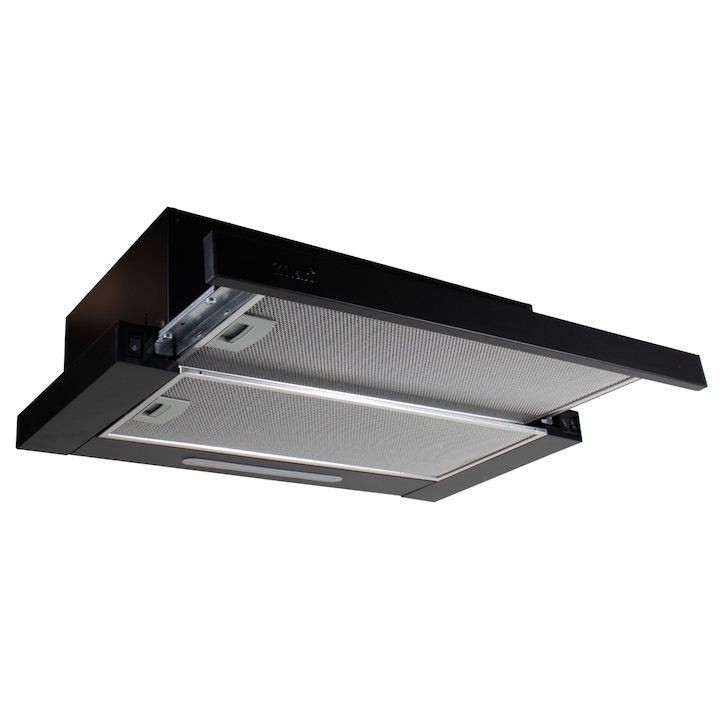 Hota incorporabila telescopica Floria ZLN-3680 NEGRU, 60x36x20 cm Putere de absorbtie 420 m3/h, 2 motoare, 60 cm