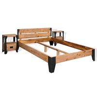 set mobila de dormitor 3 piese cadru pat si noptiere vidaxl 140 x 200 cm maro lemn salcam imagen 49_0_
0