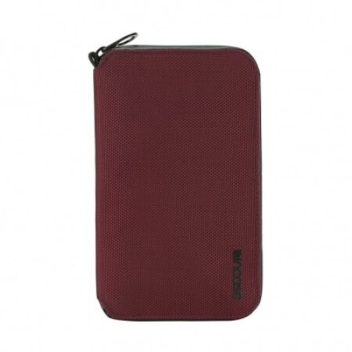 Incase Travel Passport Zip Wallet - елегантен кожен портфейл (червен)