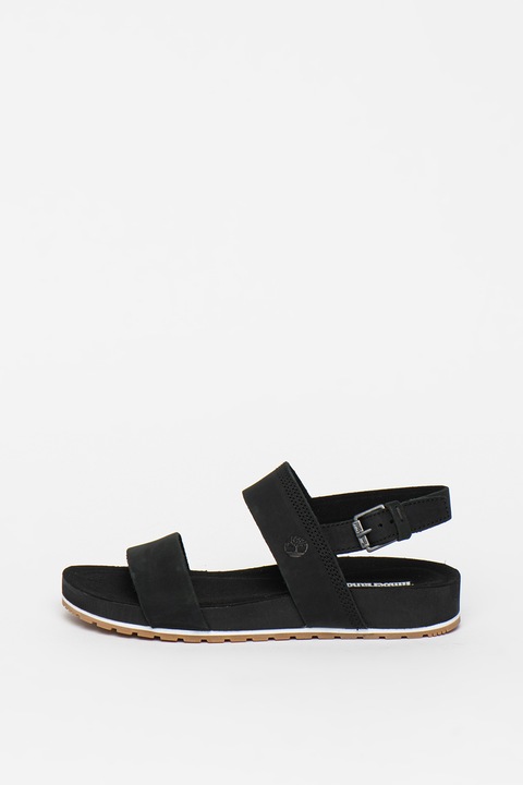 Timberland, Sandale de piele nabuc Malibu Waves, Negru, 6.5