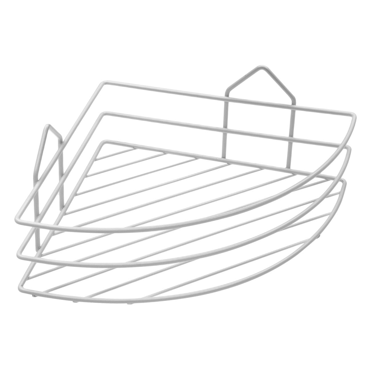 Suport de baie,pentru colt perete,din metal,sapuniera-savoniera,gel de dus