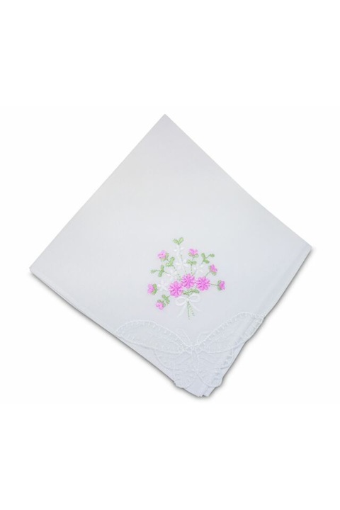 L28-1 Női hímzett textilzsebkendő 1db, tasakban