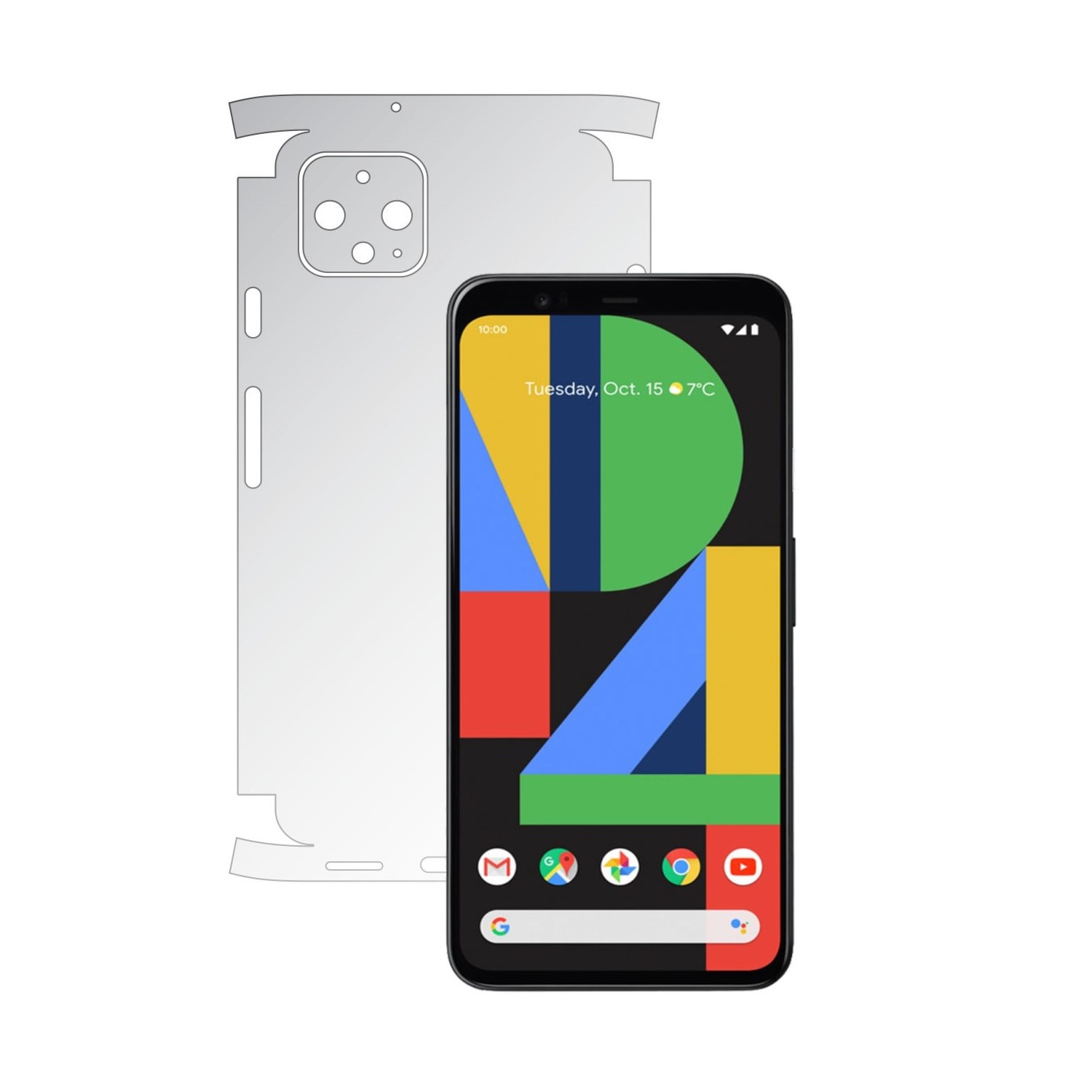 Folie Protectie Spate Invisible Skinz UHD AutoRegeneranta pentru Google Pixel 4 XL - Folie Siliconica Ultra-Clear cu taiere 360 Cut pentru Carcasa Spate si Laterale, Skin Adeziv Transparent