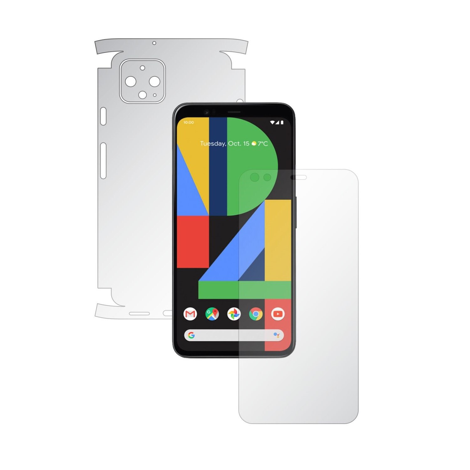 Folie Full Body Invisible Skinz UHD AutoRegeneranta pentru Google Pixel 4 - Folie Protectie Siliconica Ultra-Clear cu taiere 360 Cut pentru Ecran, Carcasa Spate si Laterale, Skin Adeziv Transparent