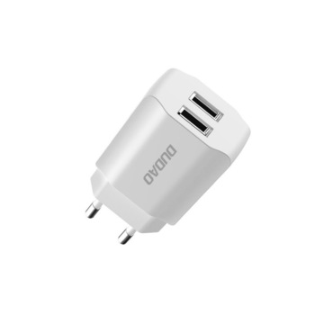 Incarcator Retea Dudao 5v/2.4a , Dual 2x Porturi De Incarcare , alb Incarcator Retea Dudao 5v/2.4a , Dual 2x Porturi De Incarcare , alb