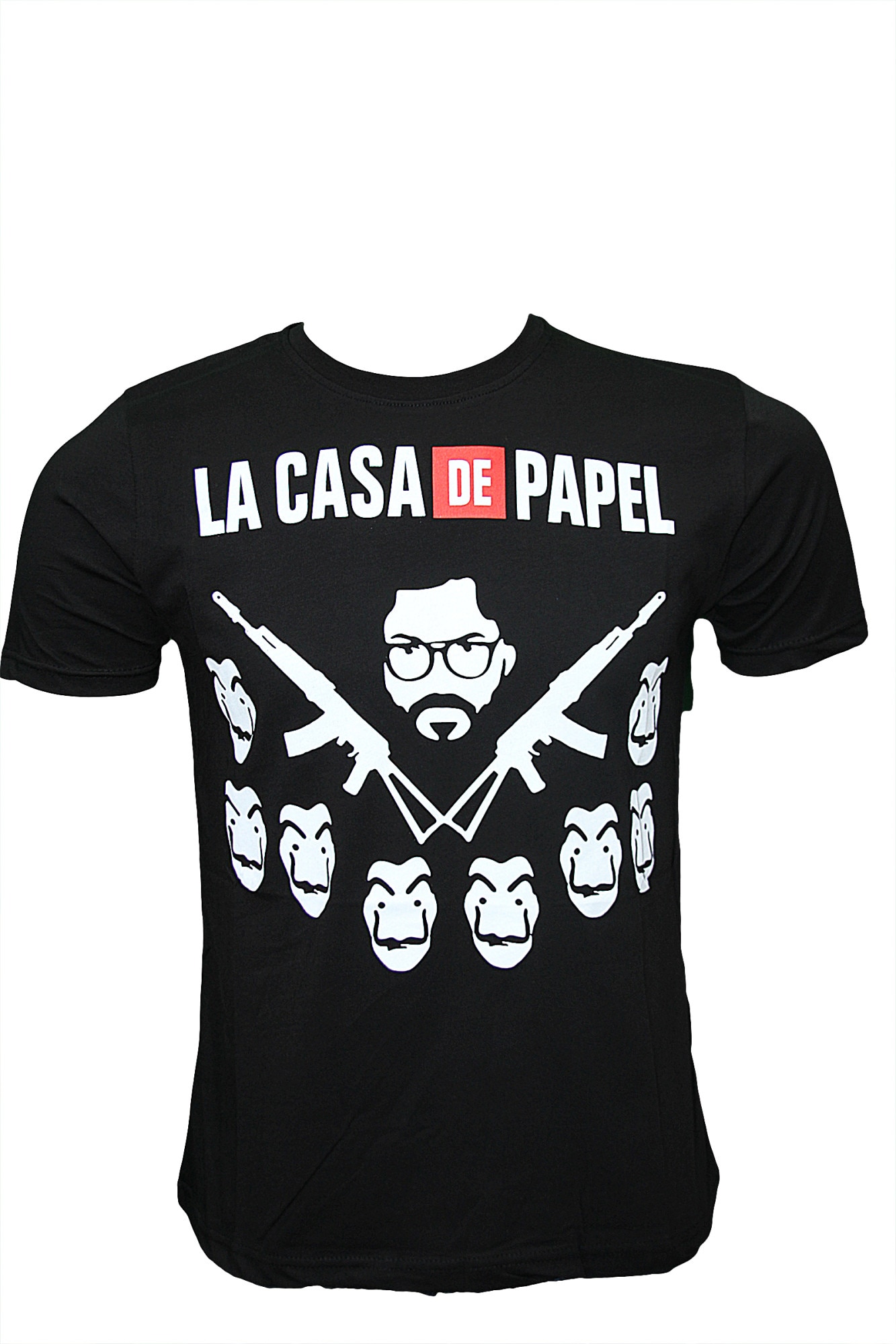 Tricou barbati La Casa de Papel negru/alb, Negru
