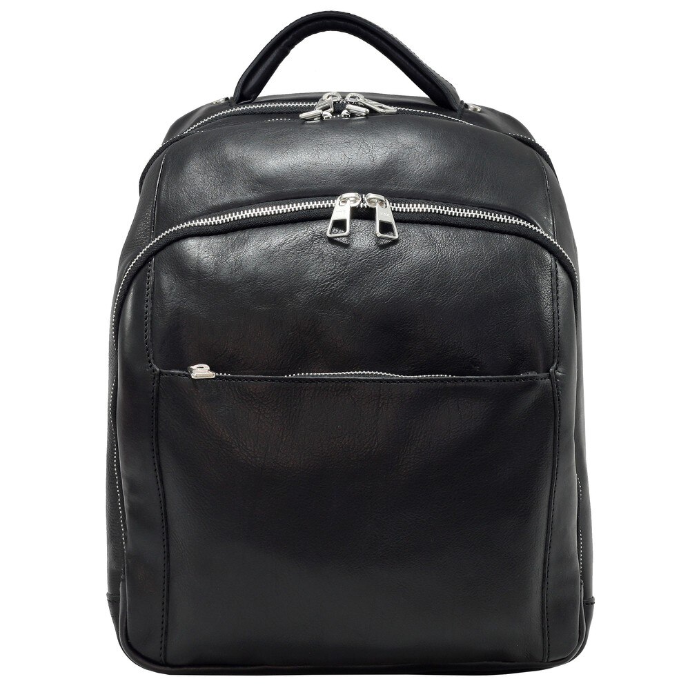 Rucsac portlaptop din piele naturala vachetta „superior” N4055 negru