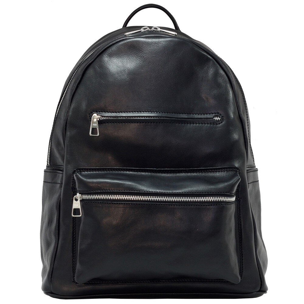 Rucsac casual din piele naturala vachetta „superior” N4426 negru