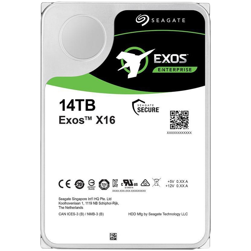 HDD Server Seagate Exos X16, 3.5”, 14TB, 7200rpm, 256MB cache
