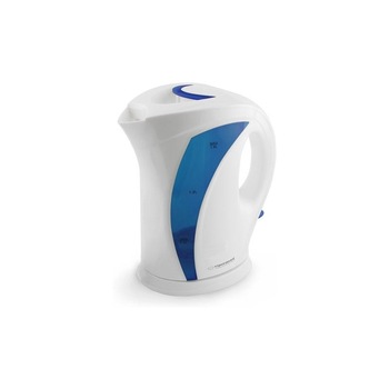 Fierbator din Plastic Rezistent, Putere 2200 W, Capacitate 1,8 L, Alimentare 220 - 240 V, Design Ergonomic, Alb&Albastru Fierbator din Plastic Rezistent, Putere 2200 W, Capacitate 1,8 L, Alimentare 220 - 240 V, Design Ergonomic, Alb&Albastru