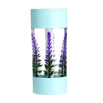 Difuzor si umidificator aromaterapie E40, cu decoratiune lavanda, bleu - BubiSS Difuzor si umidificator aromaterapie E40, cu decoratiune lavanda, bleu - BubiSS