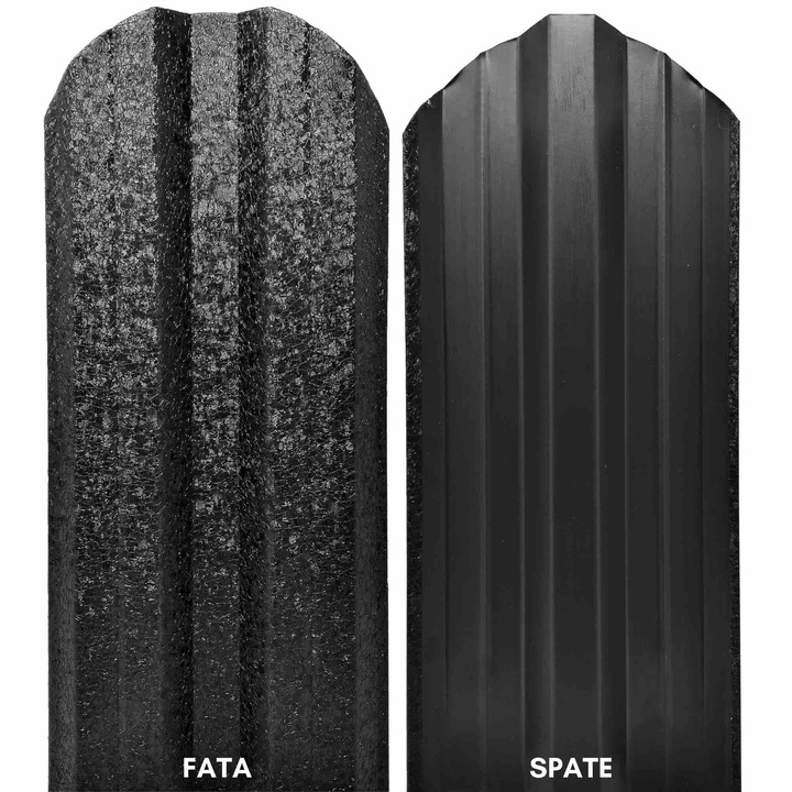 Set 25 buc., Sipca Metalica Gard, 1200x115mm/buc, Negru - Mat Structurat, Top Profil Sistem