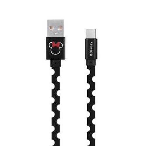 Cablu USB Type C / USB C - USB, cu Licenta, cu Buline, Minnie Dots, Negru