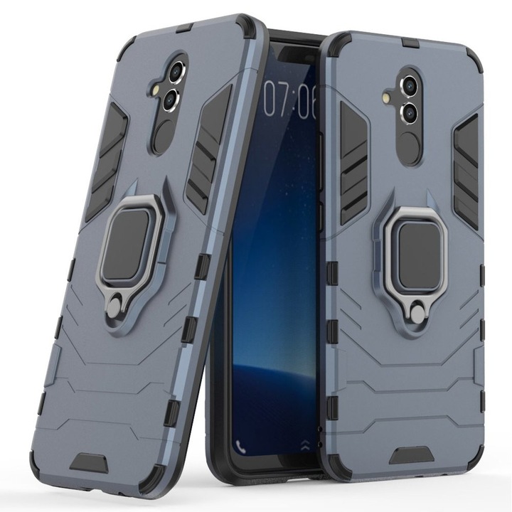 Калъф за телефон Ring Armor Case Kickstand Tough Rugged за Huawei Mate 20 Lite, син