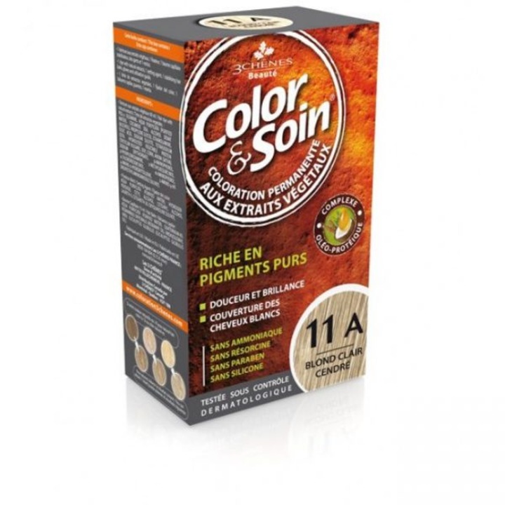 Vopsea de par permanenta 3Chenes, Color & Soin, 135 ml, 11A, Blond cenusiu deschis