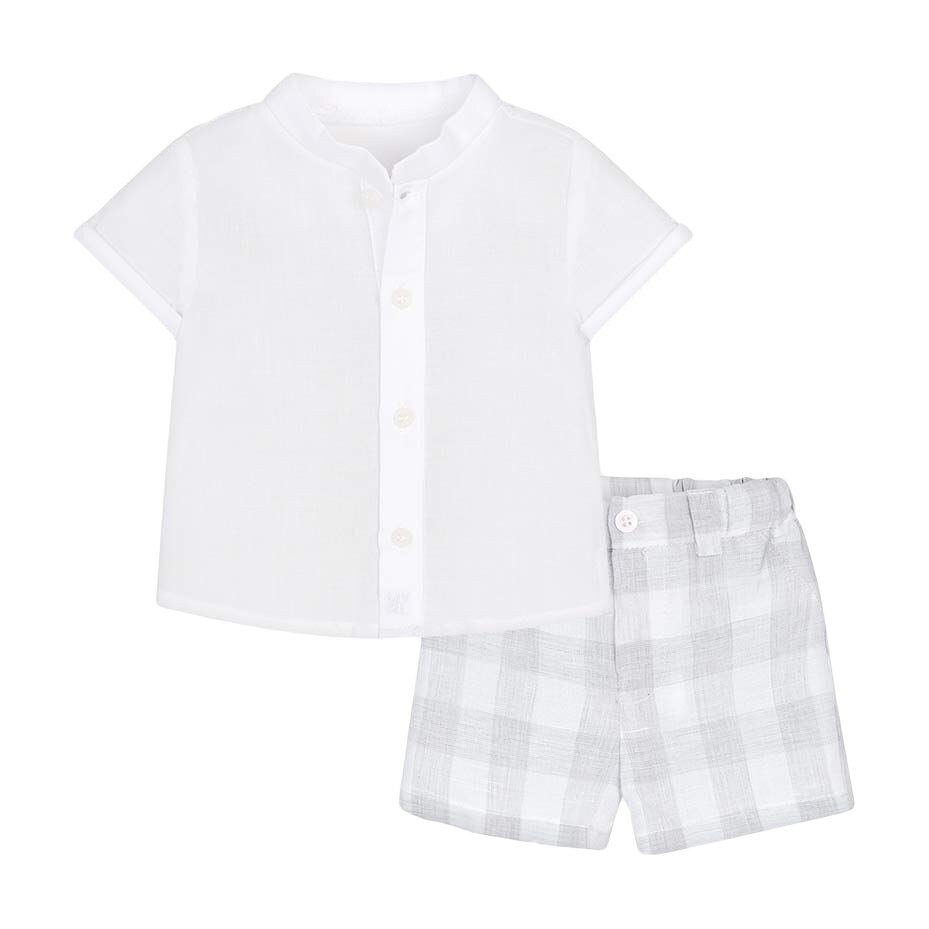 Set Mayoral camasa si pantaloni scurti carouri