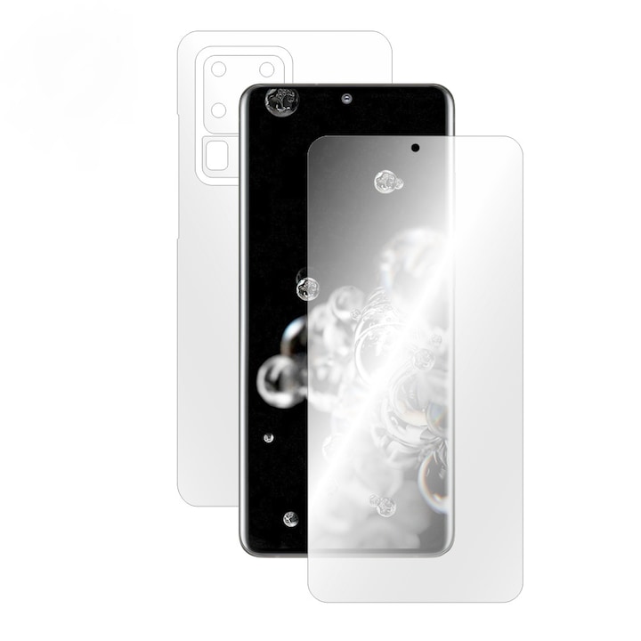 Folie Smart Protection Pentru Samsung Galaxy S20 Ultra fullbody, folii ecran si spate, Smart Spray®,Smart Squeegee® si microfibra incluse