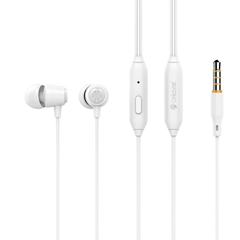 Casti handsfree universale, stereo cu microfon, albe, cu mufa jack 3.5 mm, castile sunt compatibile cu toate telefoanele cu mufa jack