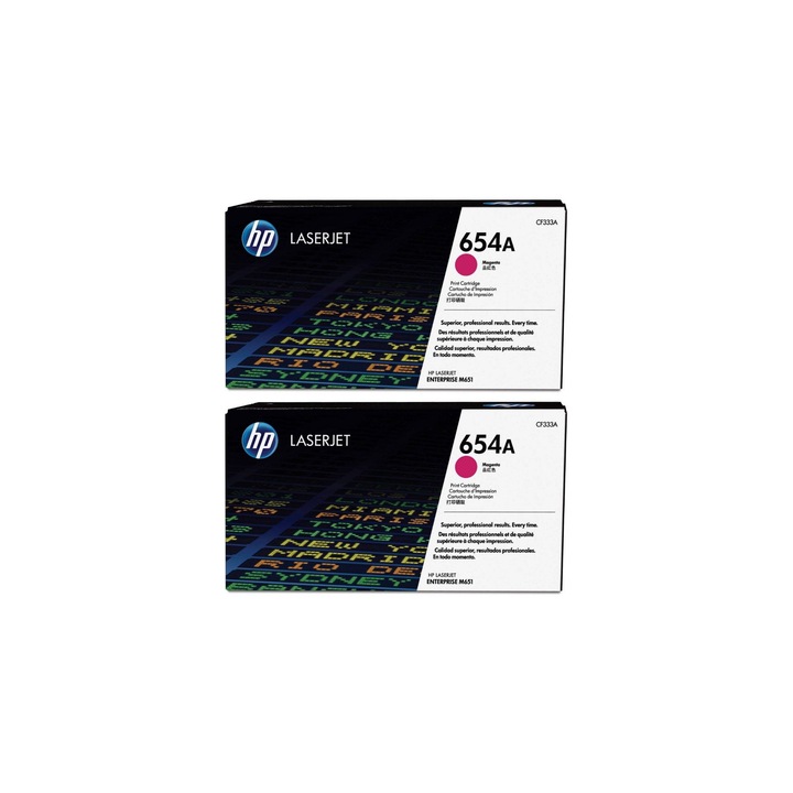 Pachet cartuse toner HP original CF333A (654A) magenta x2 30000 pagini