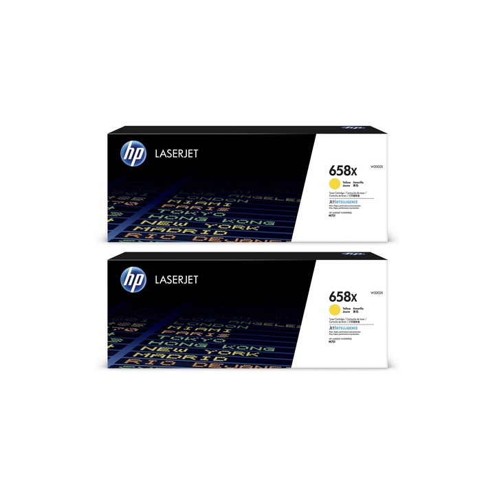 Pachet cartuse toner HP original W2002X (658X) galben x2 56000 pagini